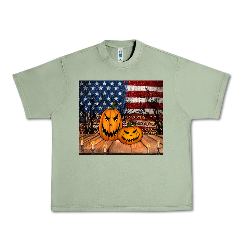 Halloween American Flag Tumbler Urban Heavy Tee by Jasminsmagicworld | Teevron