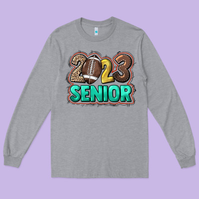 2023 Senior Football Long Sleeve Tee Designed By Nancycooperartshop