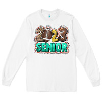 White 2023 senior Football Long Sleeve Tee - NancyCooperArtShop