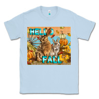 Dusty Blue Hello Fall Rabbit Classic Tee - LillyAllenDesigns