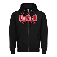 Black Valentine's Day lover Zipper Hoodie - FaDigitalArtStudio