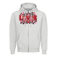 Dove Grey Valentine's Day lover Zipper Hoodie - FaDigitalArtStudio