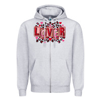 Heather Grey Valentine's Day lover Zipper Hoodie - FaDigitalArtStudio