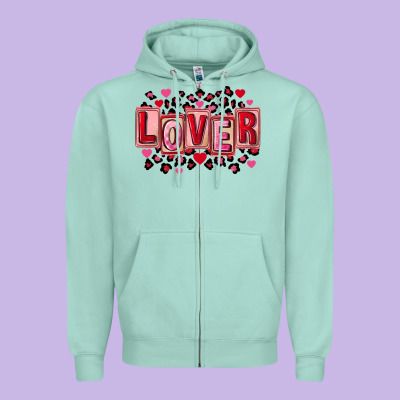 Valentine's Day Lover Zipper Hoodie Designed By Fadigitalartstudio