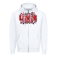 White Valentine's Day lover Zipper Hoodie - FaDigitalArtStudio