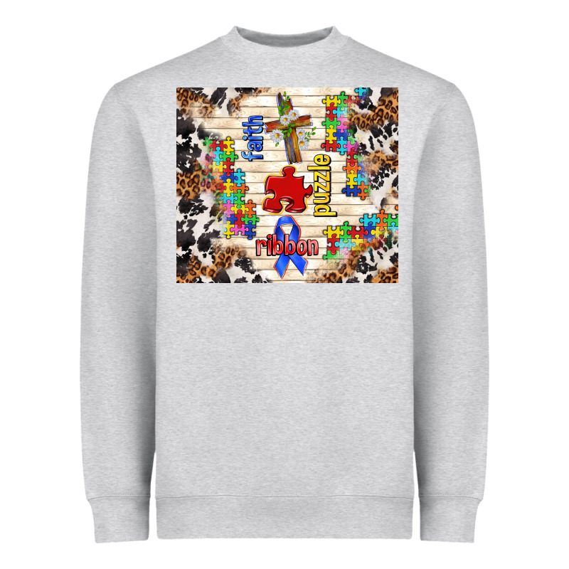 Faith Puzzle Ribbon Tumbler Heavyweight Sweatshirt by TumblerDesignByShophia | Teevron