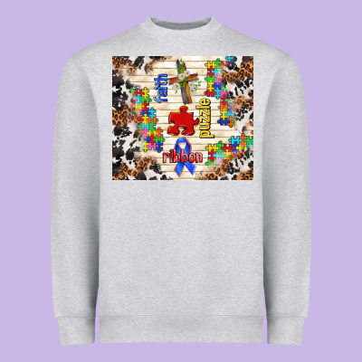 Faith Puzzle Ribbon Tumbler Heavyweight Sweatshirt Designed By Tumblerdesignbyshophia