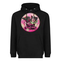 Black Pink Merry Christmas Pig Heavyweight Hoodie - FaDigitalArtStudio