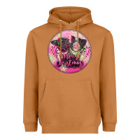 Meerkat Pink Merry Christmas Pig Heavyweight Hoodie - FaDigitalArtStudio