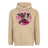 Mushroom Pink Merry Christmas Pig Heavyweight Hoodie - FaDigitalArtStudio