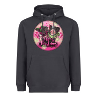 Smoke Pink Merry Christmas Pig Heavyweight Hoodie - FaDigitalArtStudio