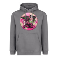 Storm Pink Merry Christmas Pig Heavyweight Hoodie - FaDigitalArtStudio