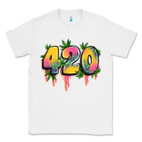 White 420 cannabis Classic Tee - Artiststas