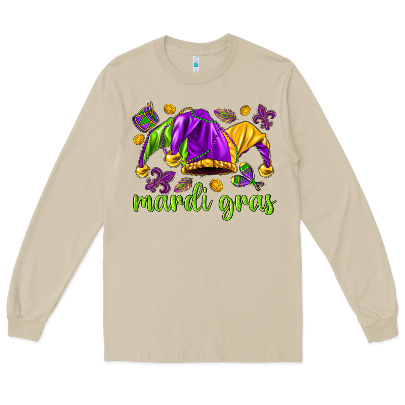 Mardi Gras With Jester Long Sleeve Tee by NancyCooperArtShop | Teevron