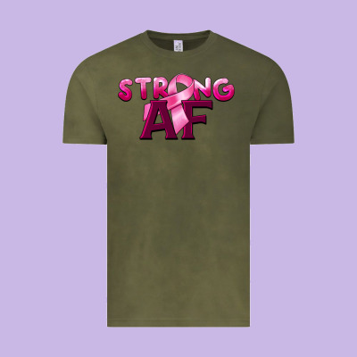 Strong Af Breast Cancer Vintage Tee Designed By Barkaloodesign