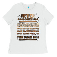 White never apologize Ladies Tee - MaliasSmallBusiness