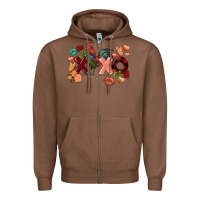 Chestnut Rooster Valentine's Day xoxo Zipper Hoodie - FaDigitalArtStudio
