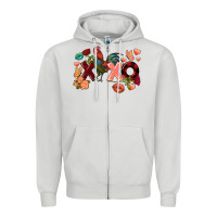 Dove Grey Rooster Valentine's Day xoxo Zipper Hoodie - FaDigitalArtStudio