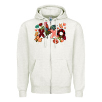 Oatmeal Heather Rooster Valentine's Day xoxo Zipper Hoodie - FaDigitalArtStudio
