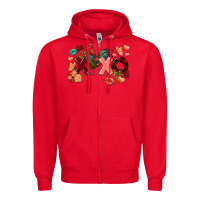 Red Rooster Valentine's Day xoxo Zipper Hoodie - FaDigitalArtStudio