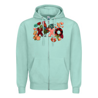 Seafoam Rooster Valentine's Day xoxo Zipper Hoodie - FaDigitalArtStudio