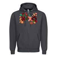 Smoke Rooster Valentine's Day xoxo Zipper Hoodie - FaDigitalArtStudio