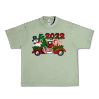 Oil Green happy new year 2022 christmas truck with american flag Urban Heavy Tee - Jasminsmagicworld