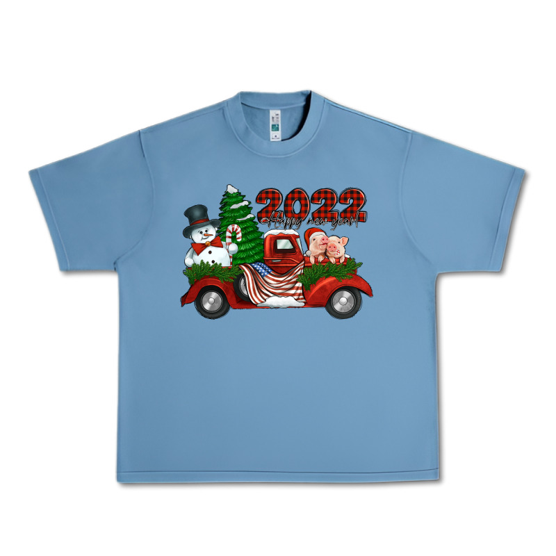 Happy New Year 2022 Christmas Truck With American Flag Urban Heavy Tee by Jasminsmagicworld | Teevron