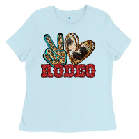 Baby Blue Peace Love Rodeo Ladies Tee - Jasminsmagicworld