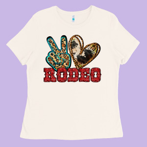 Peace Love Rodeo Ladies Tee Designed By Jasminsmagicworld