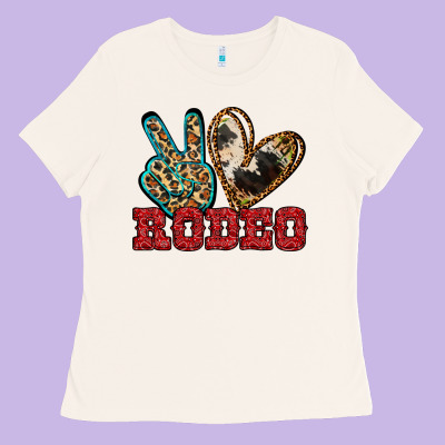 Peace Love Rodeo Ladies Tee Designed By Jasminsmagicworld