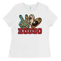 White Peace Love Rodeo Ladies Tee - Jasminsmagicworld