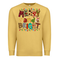 Antique Gold Merry And Bright Premium Sweatshirt - FaDigitalArtStudio
