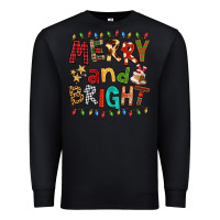 Black Merry And Bright Premium Sweatshirt - FaDigitalArtStudio