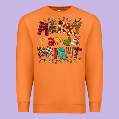 Merry And Bright Premium Sweatshirt Designed By Fadigitalartstudio