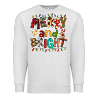 Oatmeal Heather Merry And Bright Premium Sweatshirt - FaDigitalArtStudio