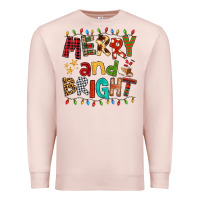 Pale Pink Merry And Bright Premium Sweatshirt - FaDigitalArtStudio