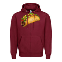 Burgundy Taco Zipper Hoodie - FaDigitalArtStudio
