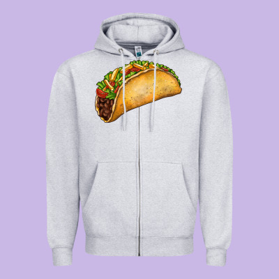 Taco Zipper Hoodie Designed By Fadigitalartstudio
