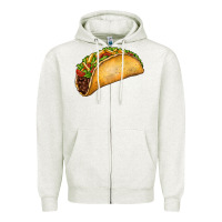 Oatmeal Heather Taco Zipper Hoodie - FaDigitalArtStudio