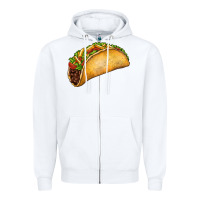 White Taco Zipper Hoodie - FaDigitalArtStudio
