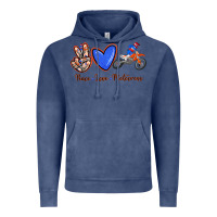 Vintage Denim Peace Love Motocross Vintage Hoodie - RanaPortraitStore