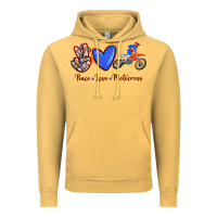 Vintage Mustard Peace Love Motocross Vintage Hoodie - RanaPortraitStore