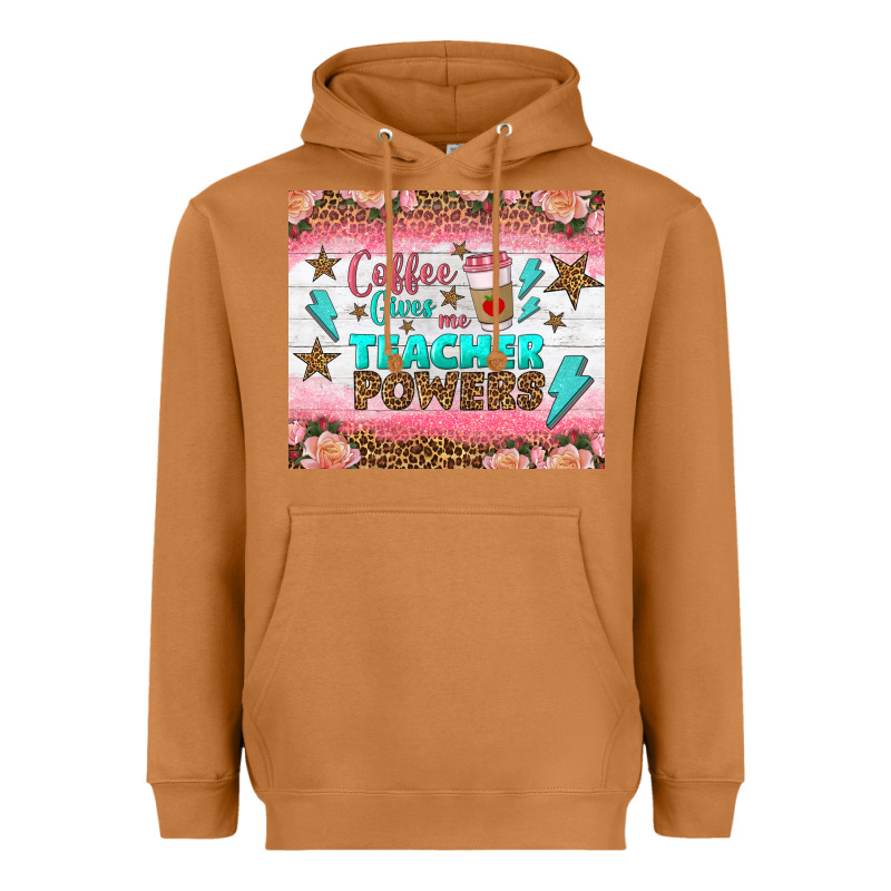Coffee Gives Me Teacher Powers Tumbler Heavyweight Hoodie by BundleAndBundleShop | Teevron