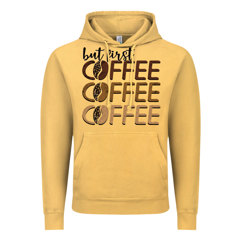But First Coffee Coffee Coffee Vintage Hoodie by BarkalooDesign | Teevron