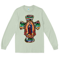 Matcha Our Lady Of Guadalupe Cross Long Sleeve Tee - RanaPortraitStore