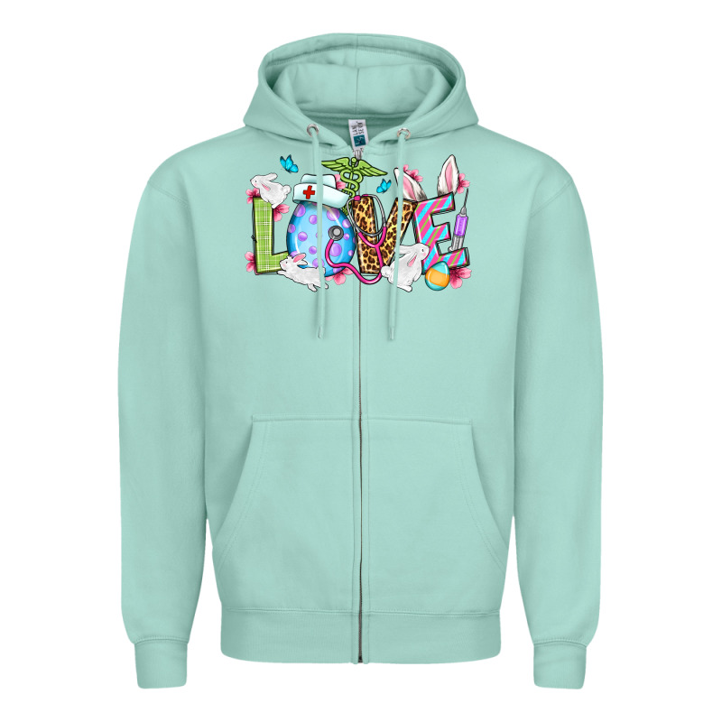 Easter Day Love Nurse Zipper Hoodie by OliviaCreatesArt | Teevron