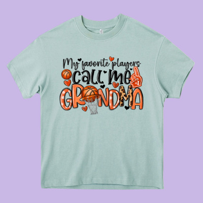 My Favorite Players Call Me Grandma Heavy Core Tee Designed By Maliassmallbusiness
