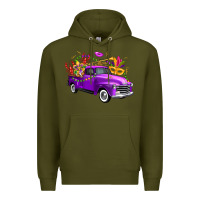 Army Green Mardi Gras Truck King's Cake Premium Hoodie - FaDigitalArtStudio