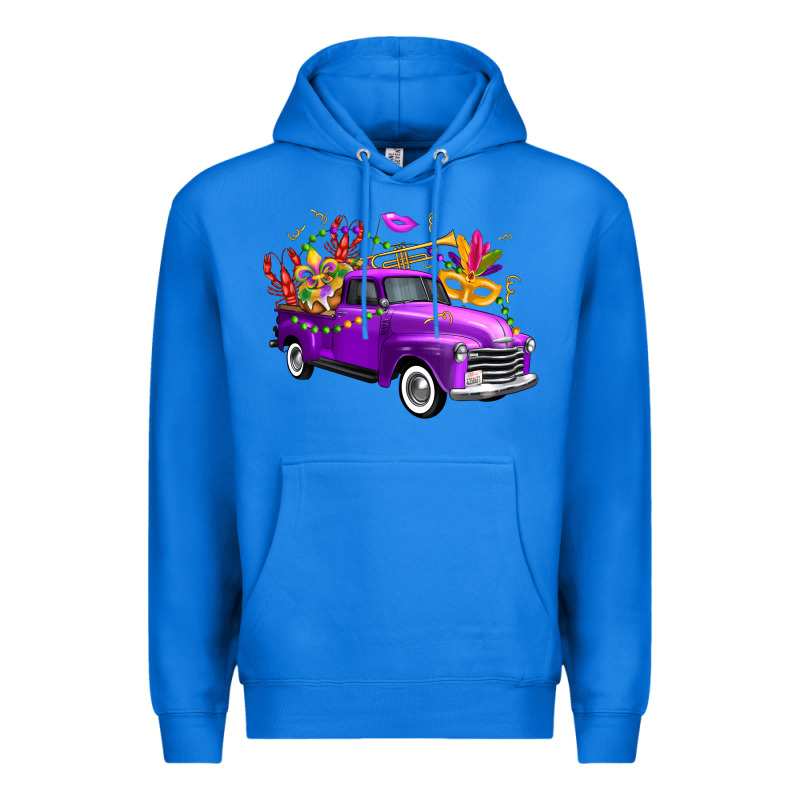 Mardi Gras Truck King's Cake Premium Hoodie by FaDigitalArtStudio | Teevron